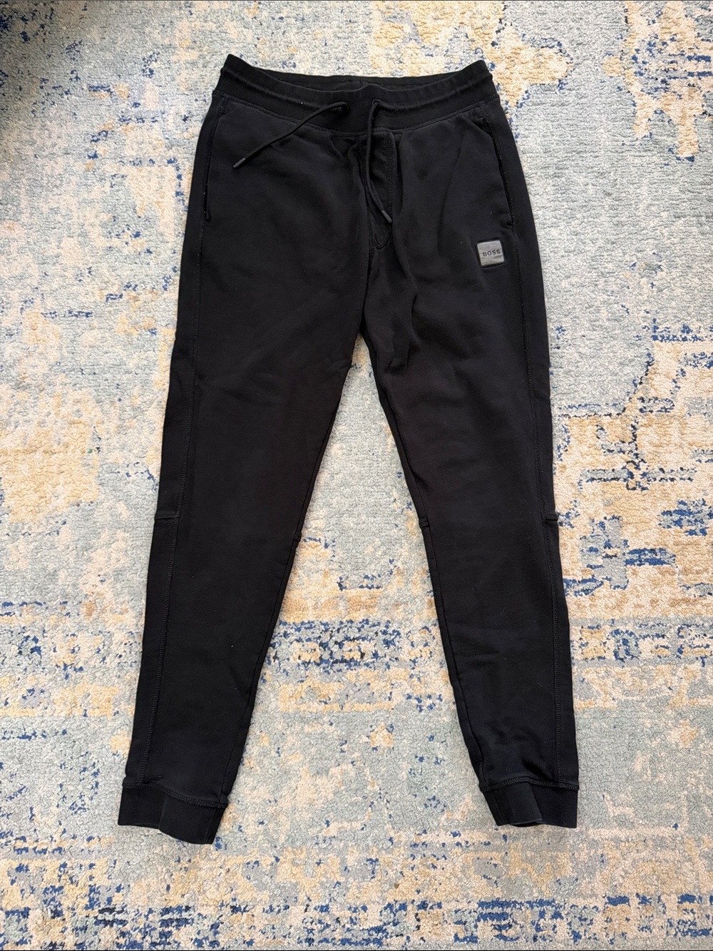 Boss Black Drawstring Joggers - Slim Cuffed Sweatpants size small